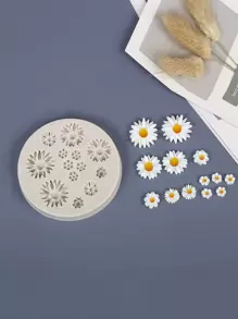 1入組聚合物粘土花模具,可重複使用矽膠粘土模具設計適用於手工 - 白色 - 查看 3