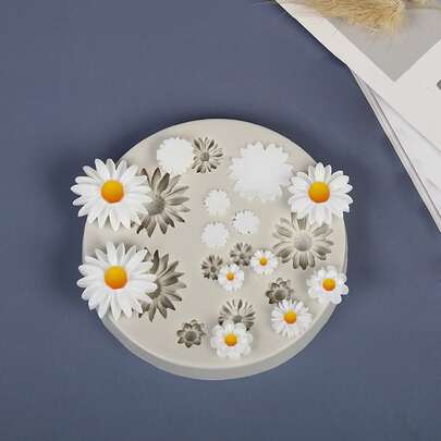 1入組聚合物粘土花模具,可重複使用矽膠粘土模具設計適用於手工