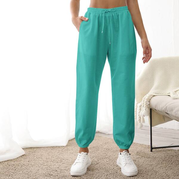 

High Stretch Softness Cropped Sports Pants, Green