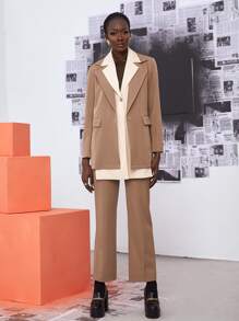 SHEIN Unity Marled Knit Asymmetrical Hem Crop Top - Chocolate Brown - View 4