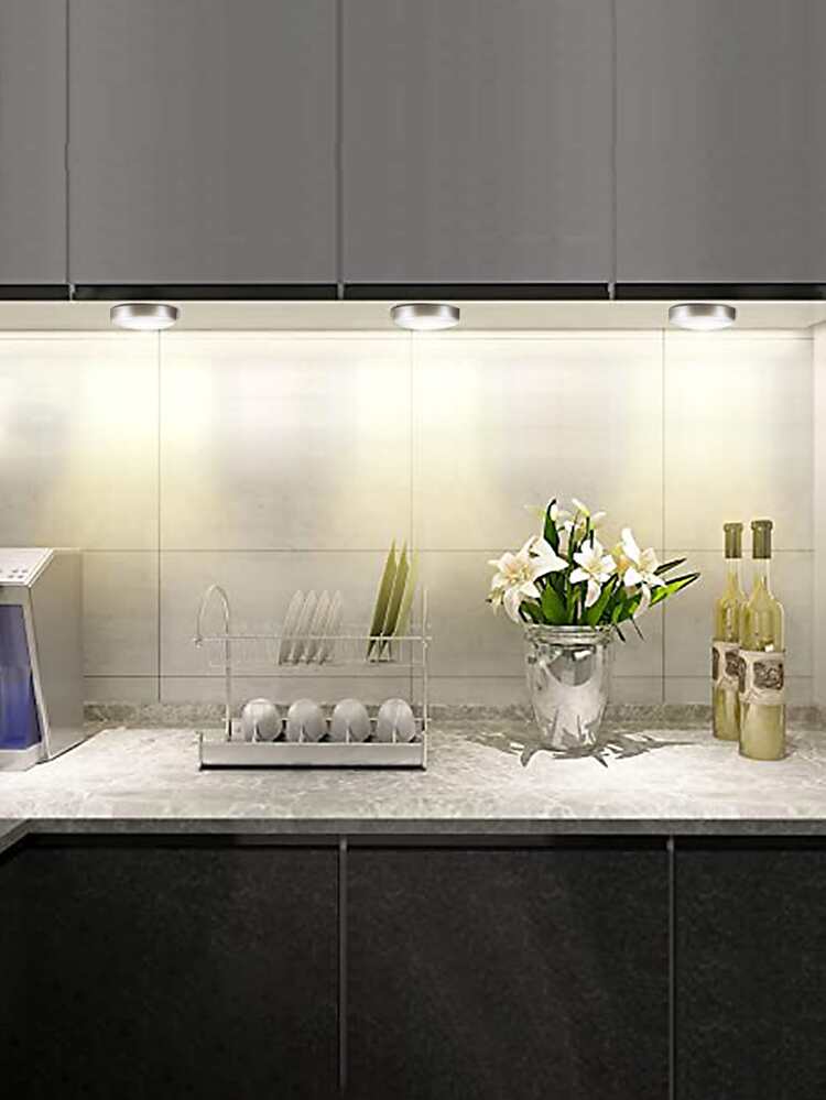 BASIC LIVING 6pcs Wireless Closet Cabinet LED Touch Light-Bright White - White - View 1