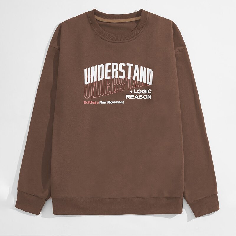 

Guys Letter Sweatshirt, Coffee brown