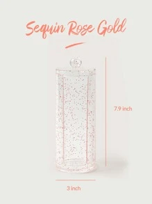 SHEIN BASIC LIVING獨家面膜收納盒-玫瑰金閃粉