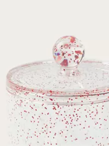 SHEIN BASIC LIVING 獨家圓形化妝收納盒-亮片玫瑰金