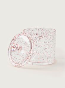 SHEIN BASIC LIVING 獨家圓形化妝收納盒-亮片玫瑰金