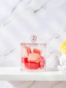 SHEIN BASIC LIVING 獨家圓形化妝收納盒-亮片玫瑰金