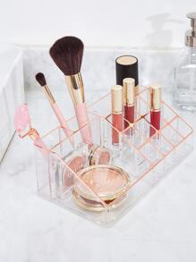 SHEIN Exclusivo Organizador de Maquillaje Multifunción BASIC LIVING -Con borde de color oro rosa - transparente - Ver 9