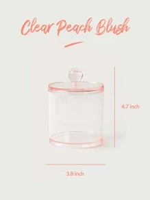 SHEIN BASIC LIVING Exclusive Round Makeup Organizer-Clear Peach Blush - Pink - View 7