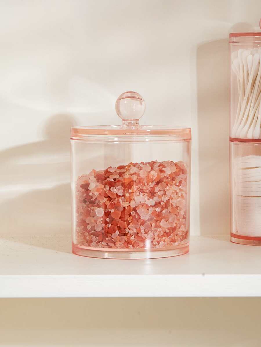 SHEIN BASIC LIVING Exclusive Round Makeup Organizer-Clear Peach Blush - Pink - View 1