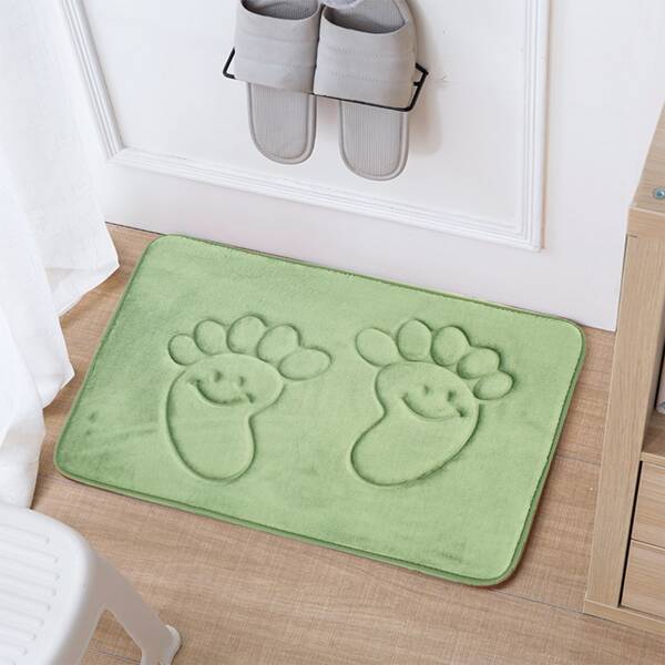 

Feet Pattern Floor Mat, Green