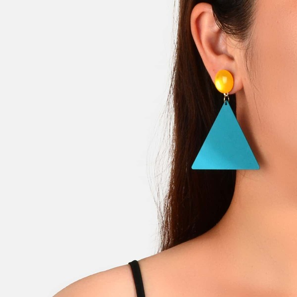 

Triangle Drop Earrings, Blue