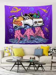 Cartoon Graphic Tapestry - Multicolor - View 2