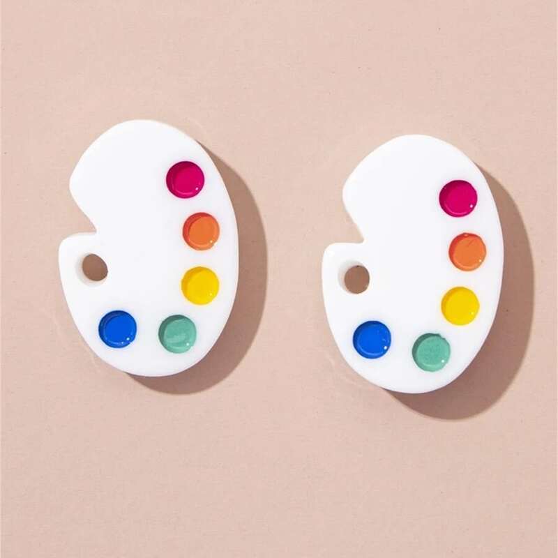 

Paint Palette Decor Earrings, Multicolor