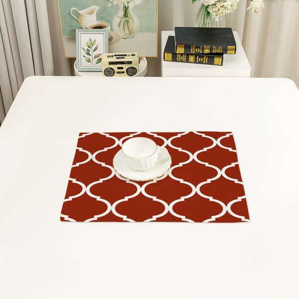

1pc Geometric Pattern Placemat, Multicolor