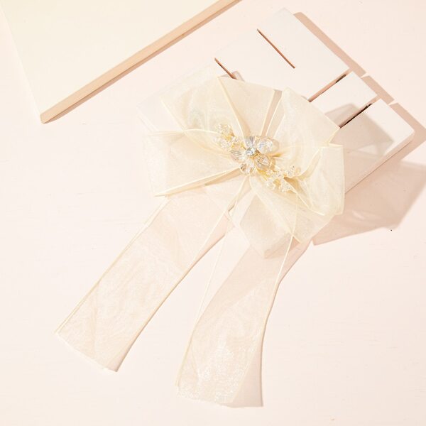 

Bow Knot Hair Clip, Beige