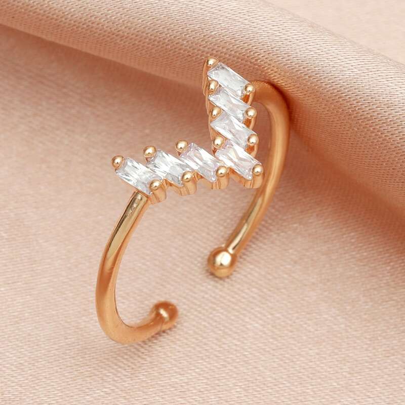

Rhinestone Cuff Ring, Gold