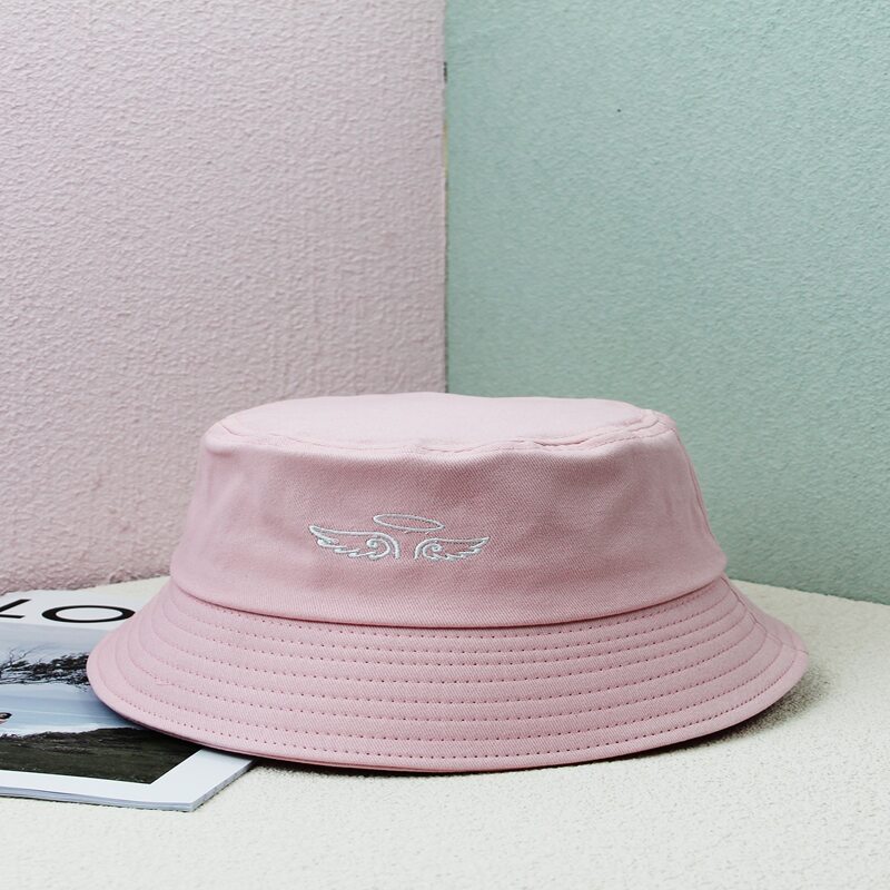

Graphic Embroidery Bucket Hat, Pink