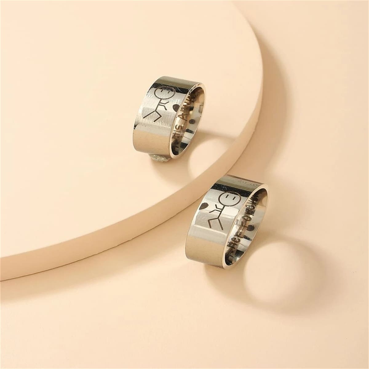 

2pcs Couple Ring, Silver