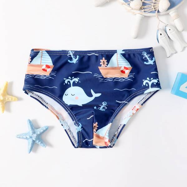 

Baby Boy Whale Print Swim Bottom, Multicolor