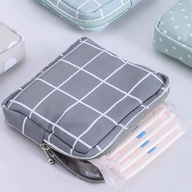 

1pc Plaid Pattern Random Sanitary Napkin Pocket, Multicolor
