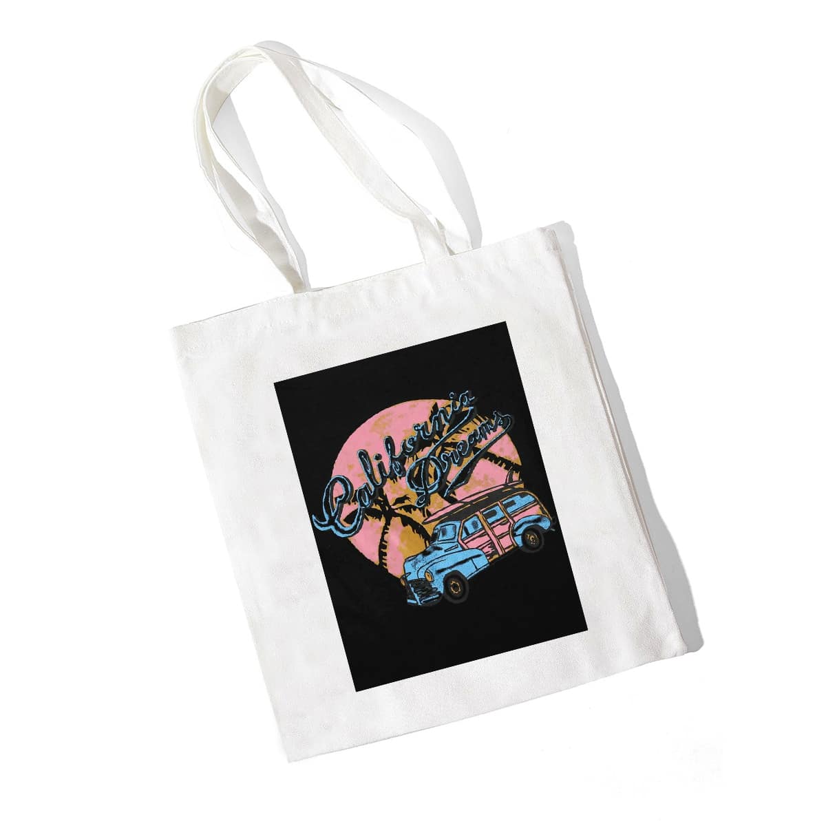 

Car & Letter Graphic Shopper Bag, White