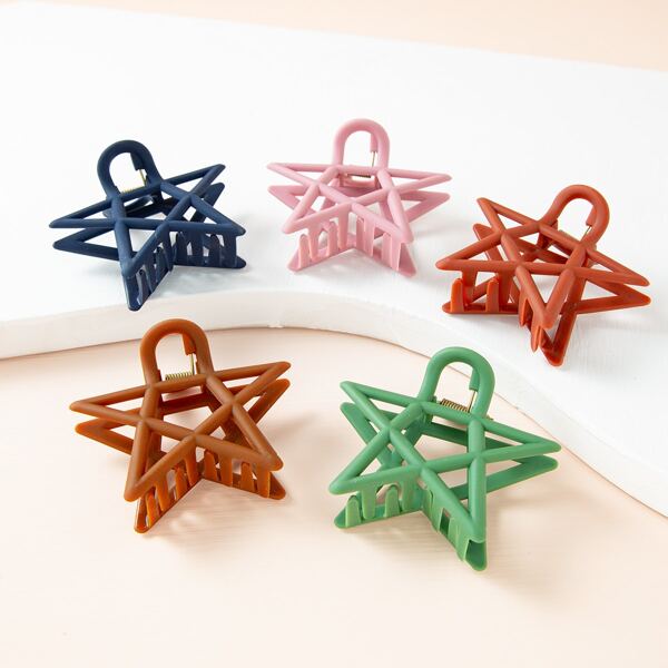 

5pcs Star Design Hair Claw, Multicolor