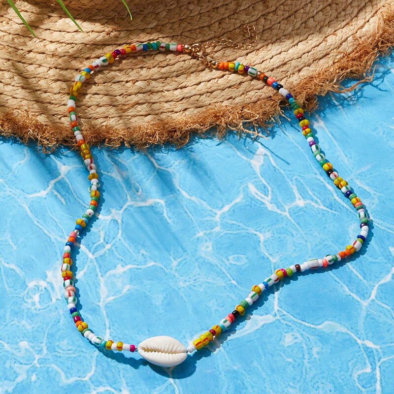 

Shell Beaded Necklace, Multicolor