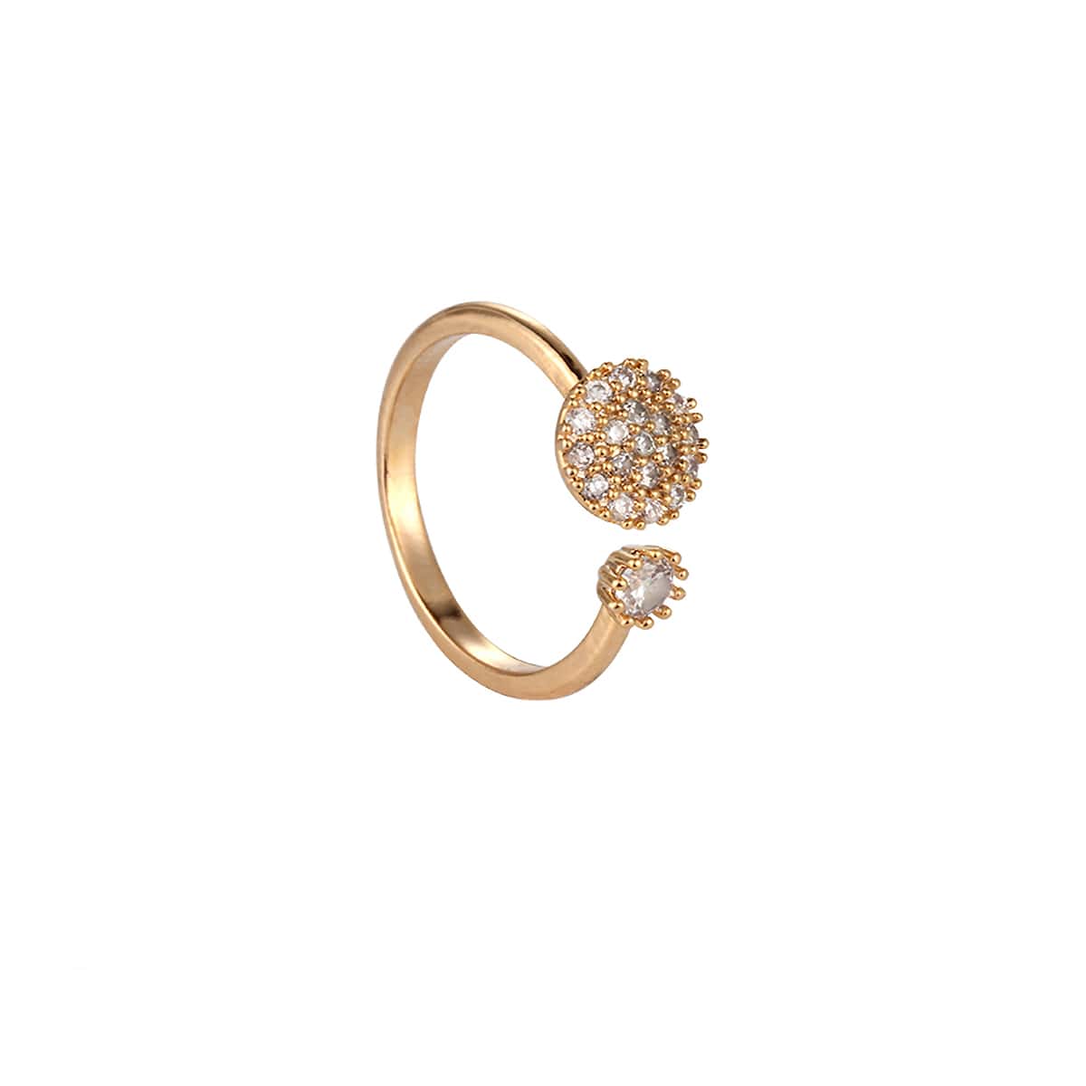 

Rhinestone Cuff Ring, Gold