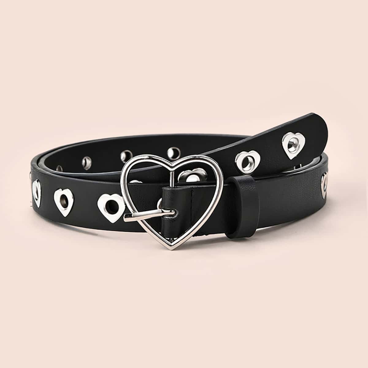 

Heart Buckle Belt, Black