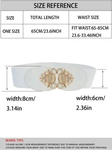 Rhinestone Decor Buckle Belt - White - View 5