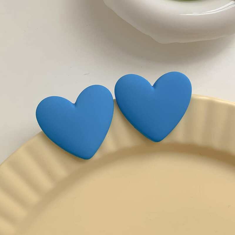 

Heart Stud Earrings, Blue