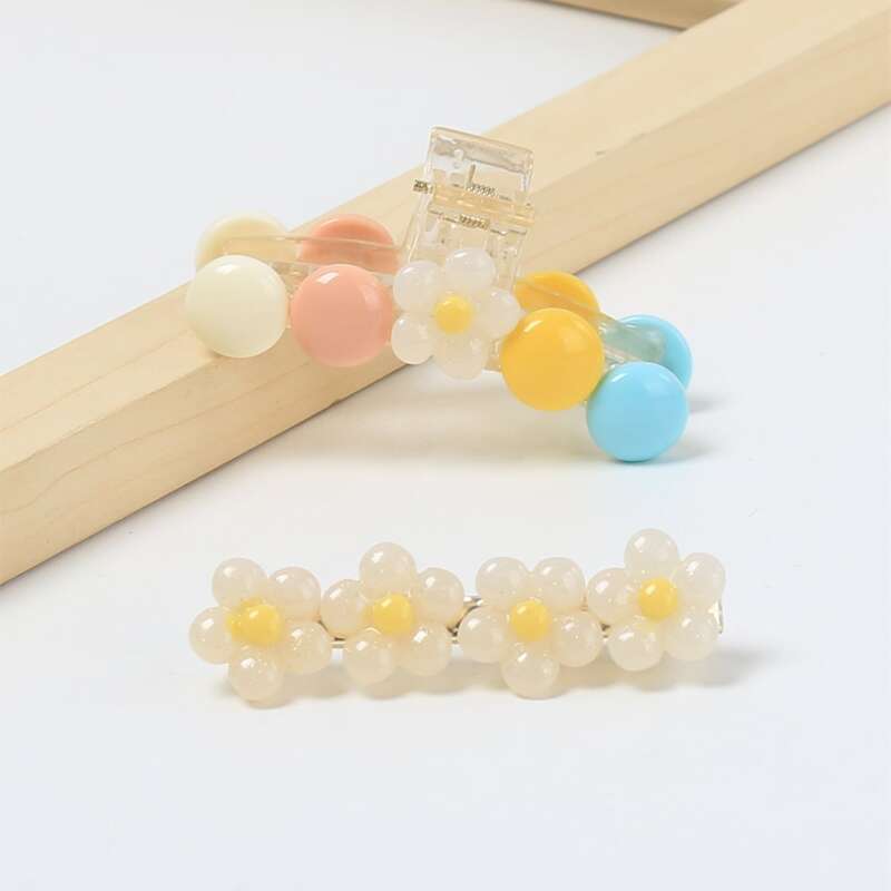 

Flower Decor Hair Clip & Hair Claw, Multicolor