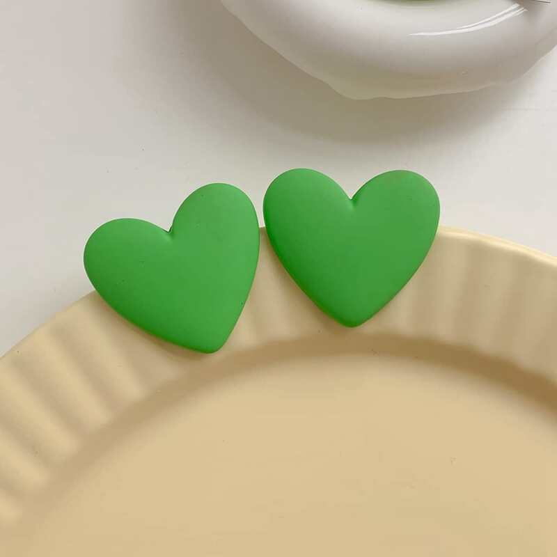 

Heart Stud Earrings, Mint green