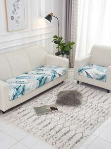 1入組葉子印花彈性沙發座墊套可拆卸座墊套家用防刮沙發套 - 彩色 - 查看 5