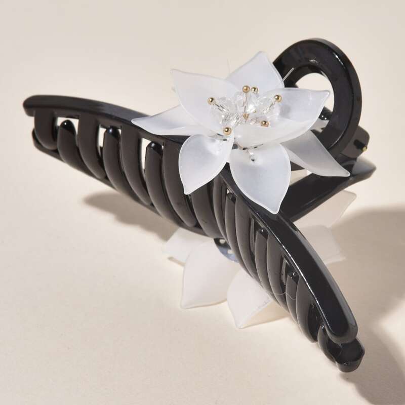 

Bow Decor Hair Claw, Black and white