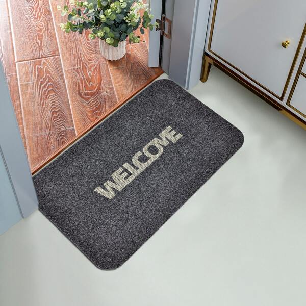 

Letter Graphic Floor Mat, Dark grey