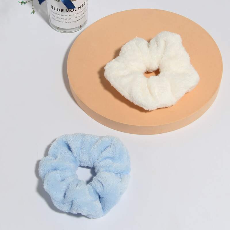 

2pcs Solid Scrunchie, Multicolor