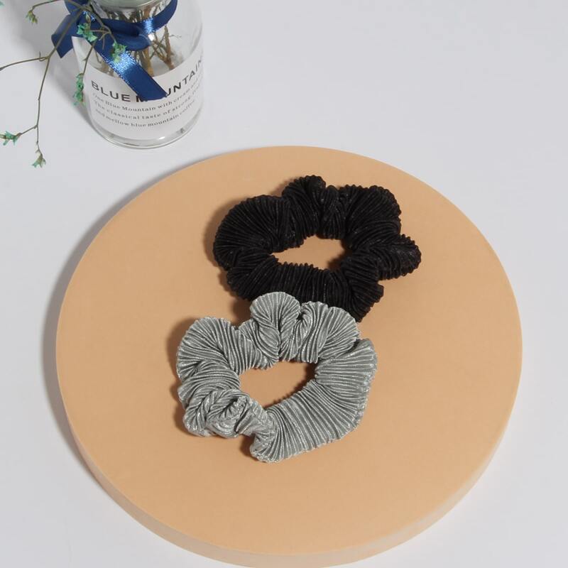 

2pcs Solid Scrunchie, Multicolor