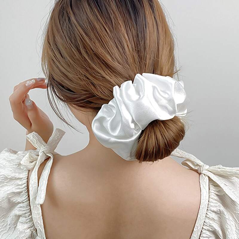 

1pc Satin Scrunchie, White