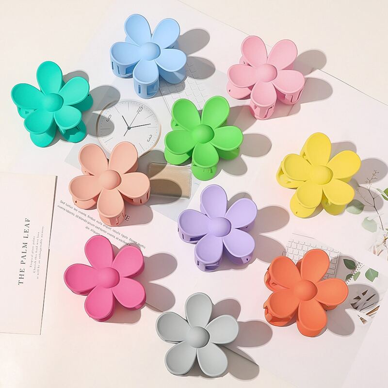 

2pcs Random Color Flower Shaped Hair Claw, Multicolor