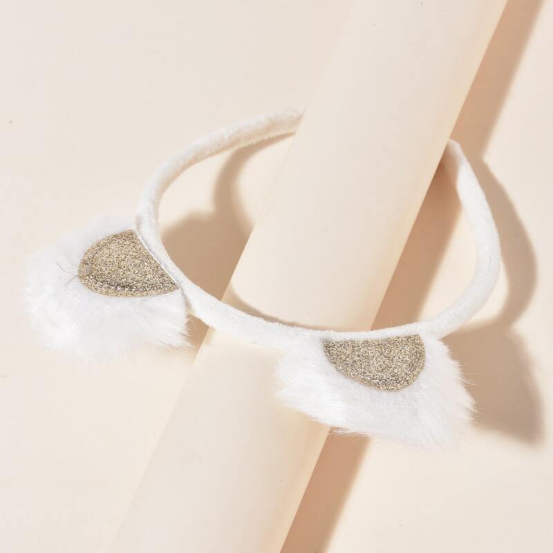 

1pc Cat Ear Design Headband, Beige