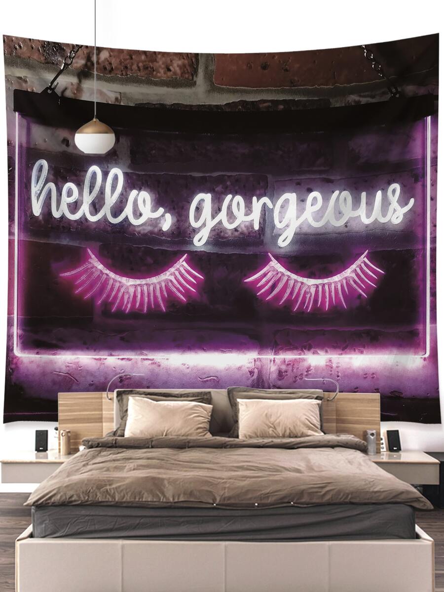 睫毛圖案掛毯 - 彩色 - 查看 1