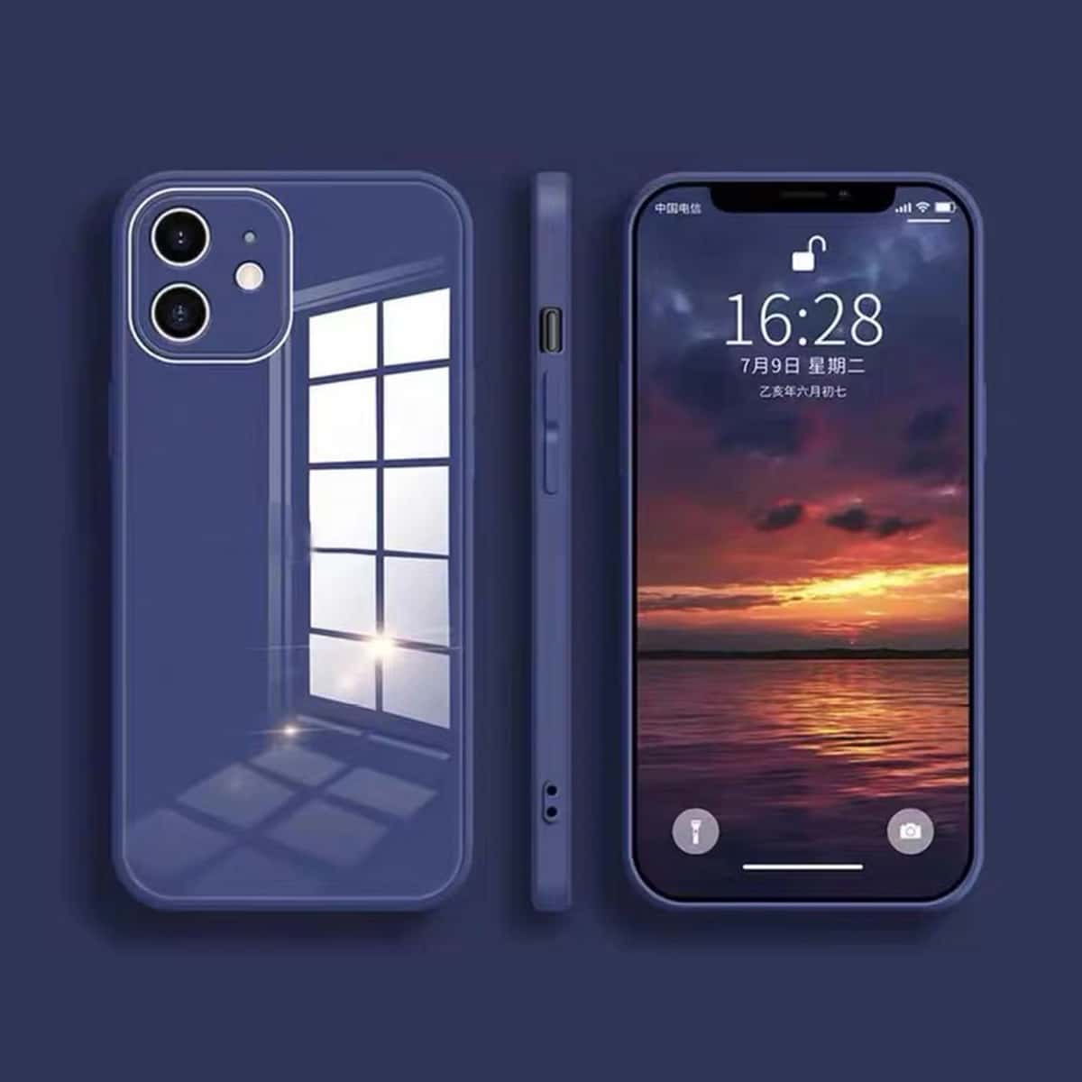 

Window Pattern Phone Case, Blue