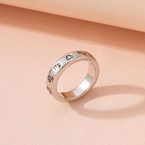 

Constellation Symbol Engraved Ring, Multicolor