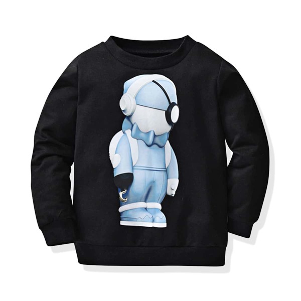 

Toddler Boys Cartoon Graphic Sweatshirt, Black