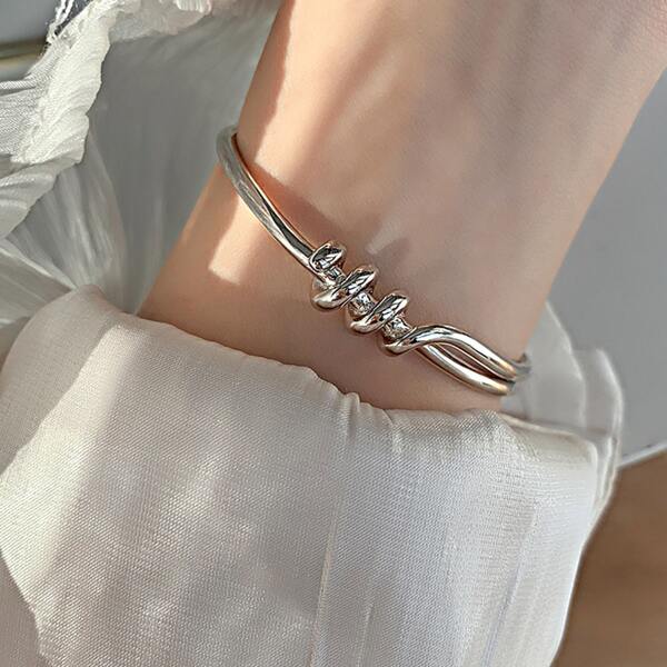 

Minimalist Cuff Bracelet, Silver