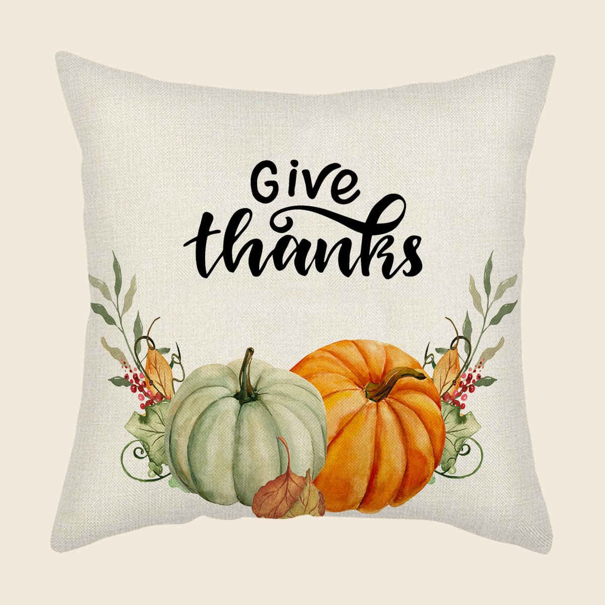 

Pumpkin Print Cushion Cover Without Filler, Multicolor