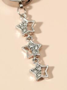 件裝女式不鏽鋼假肚臍環五尖星狀肚臍環夾