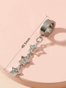 件裝女式不鏽鋼假肚臍環五尖星狀肚臍環夾