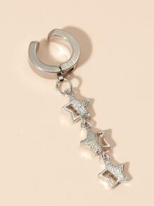 件裝女式不鏽鋼假肚臍環五尖星狀肚臍環夾